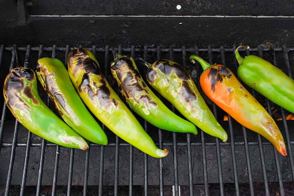 Roast Green Chiles on the Grill
